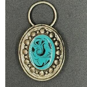 Vintage Style Turquoise belt buckle brooch Oval